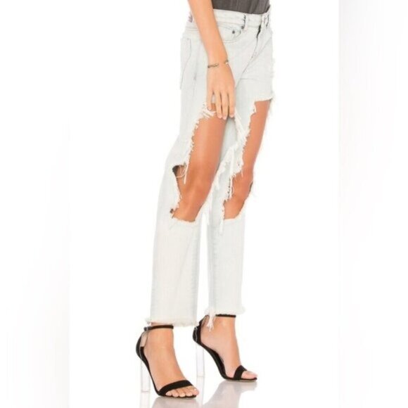 Free People One Teaspoon Awesome Baggies Jeans Straight Leg High Waist 24 - Picture 12 of 15